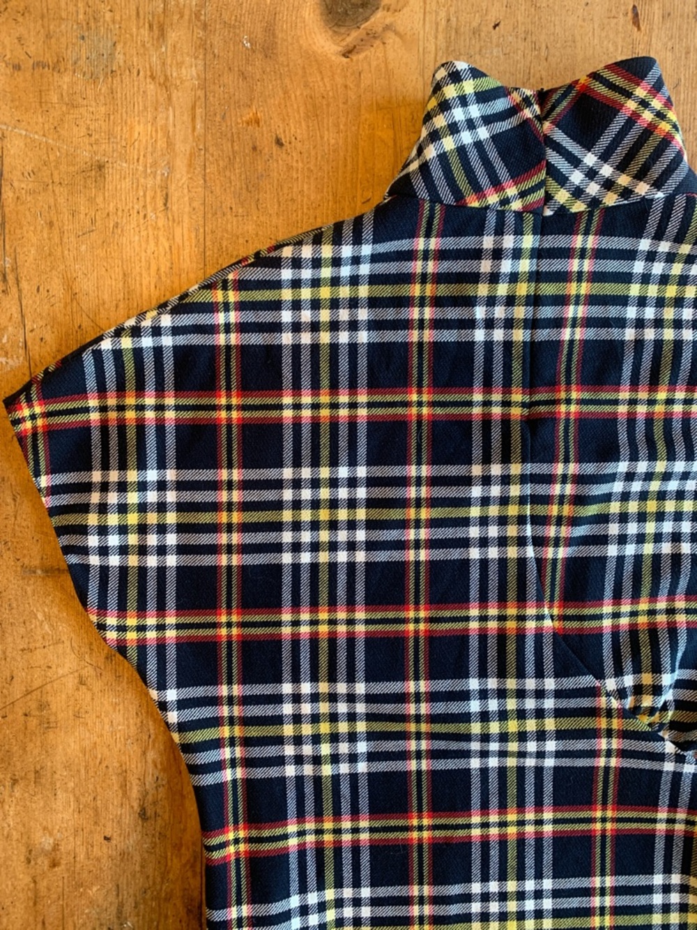 Zara Woman Black Plaid Top with Yellow and Red Accents - Picture 8 of 16